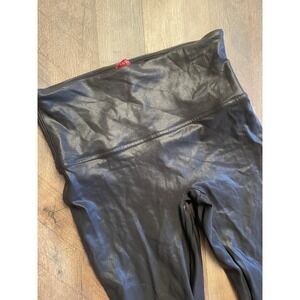 SPANX faux leather leggings black large 2437